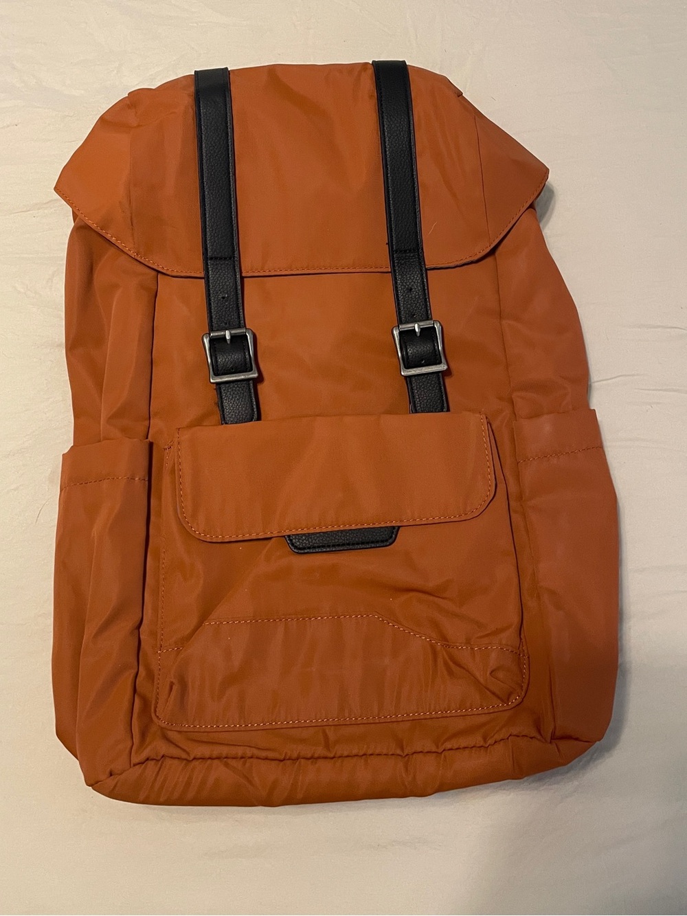 Rust Orange Travel Backpack with Black Trim